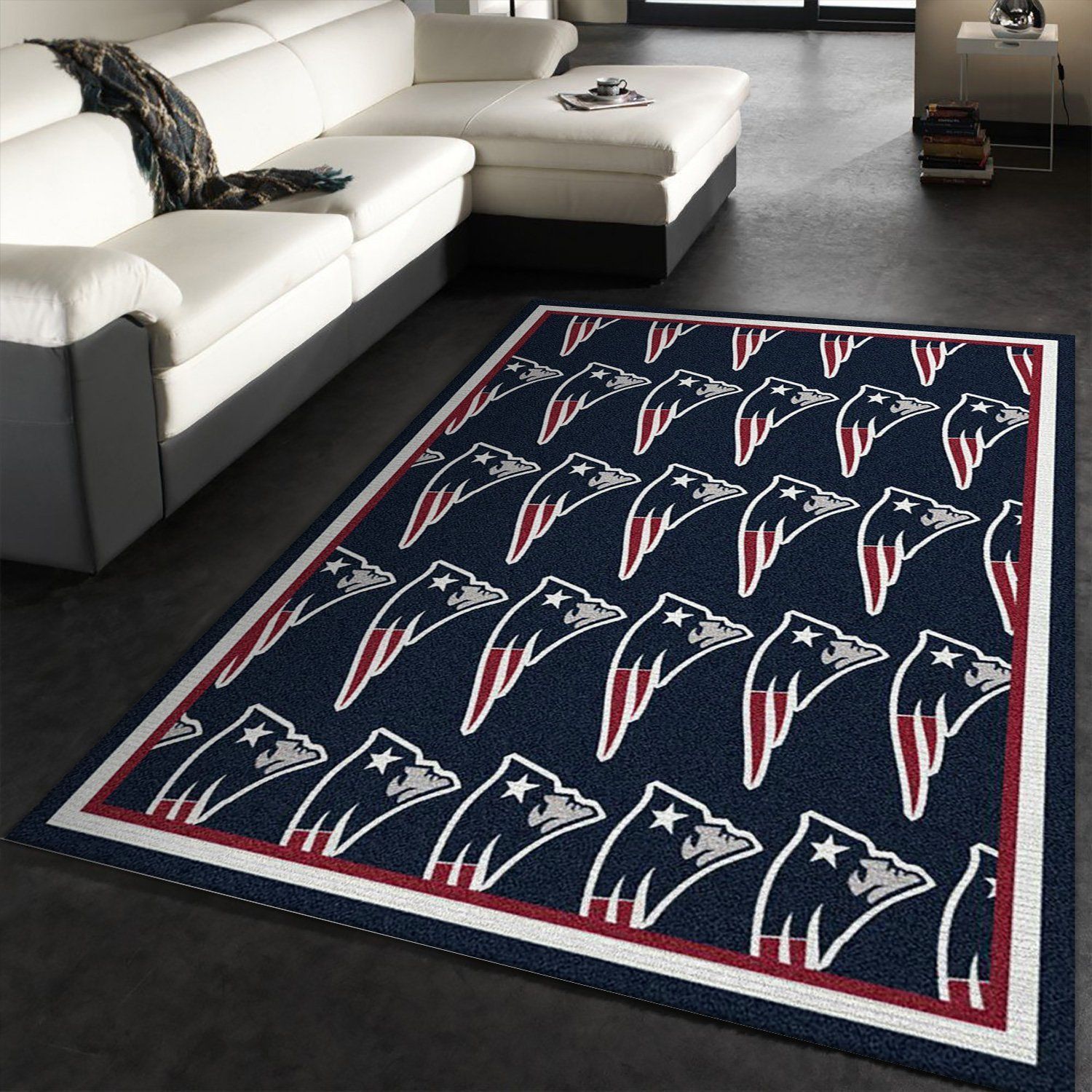 New England Patriots Repeat Rug Nfl Team Area Rug, Bedroom Rug, Christmas Gift US Decor - Indoor Outdoor Rugs