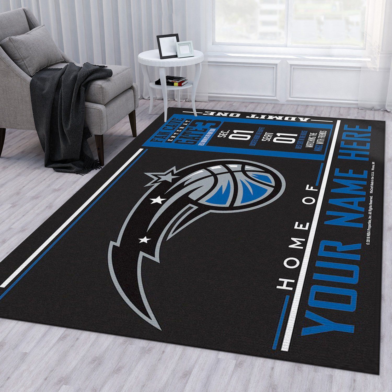 Customizable Orlando Magic Wincraft Personalized NBA Rug Bedroom Rug US Gift Decor - Indoor Outdoor Rugs