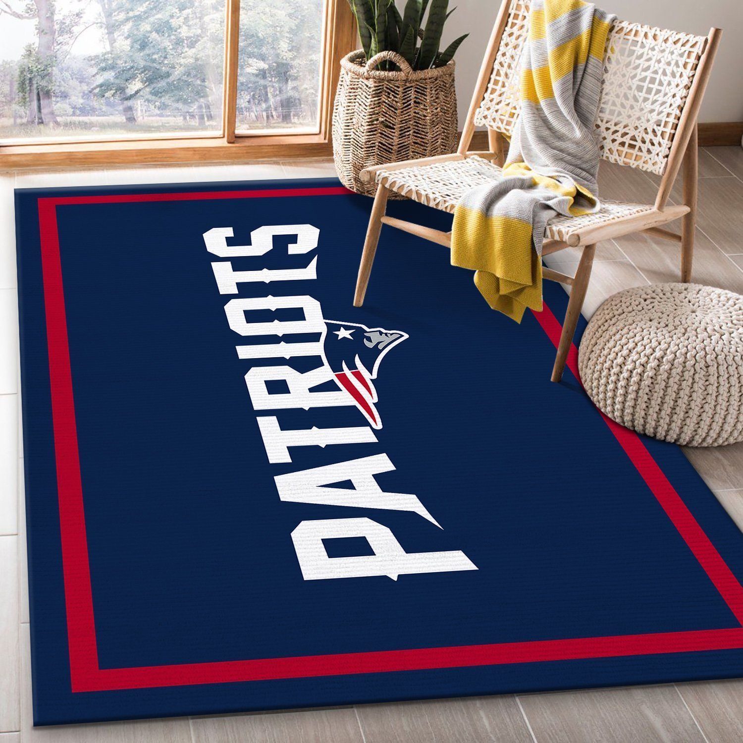 New England Patriots rug Football rug Floor Decor The US Decor - Indoor Outdoor Rugs