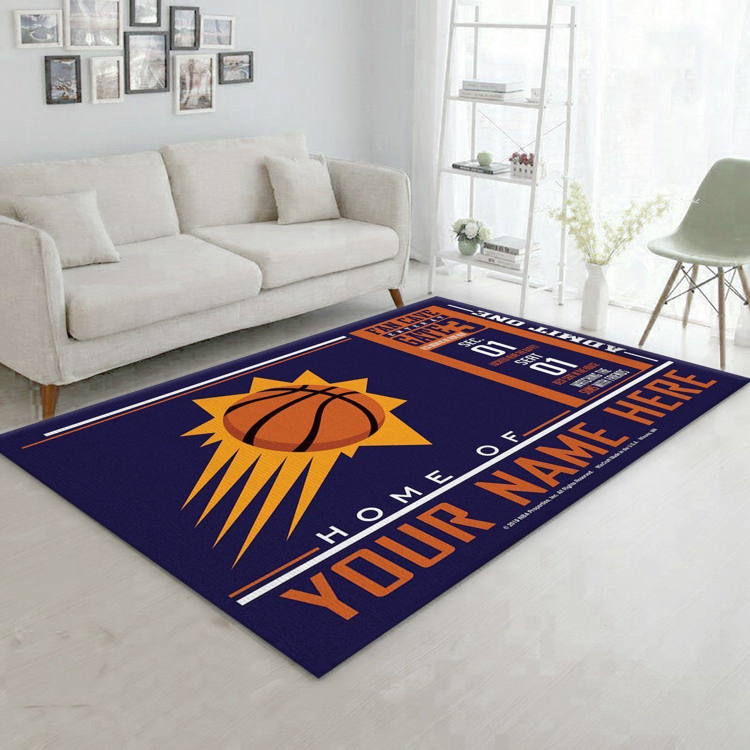 Customizable Phoenix Suns Wincraft Personalized NBA Rug Bedroom Rug Home US Decor - Indoor Outdoor Rugs