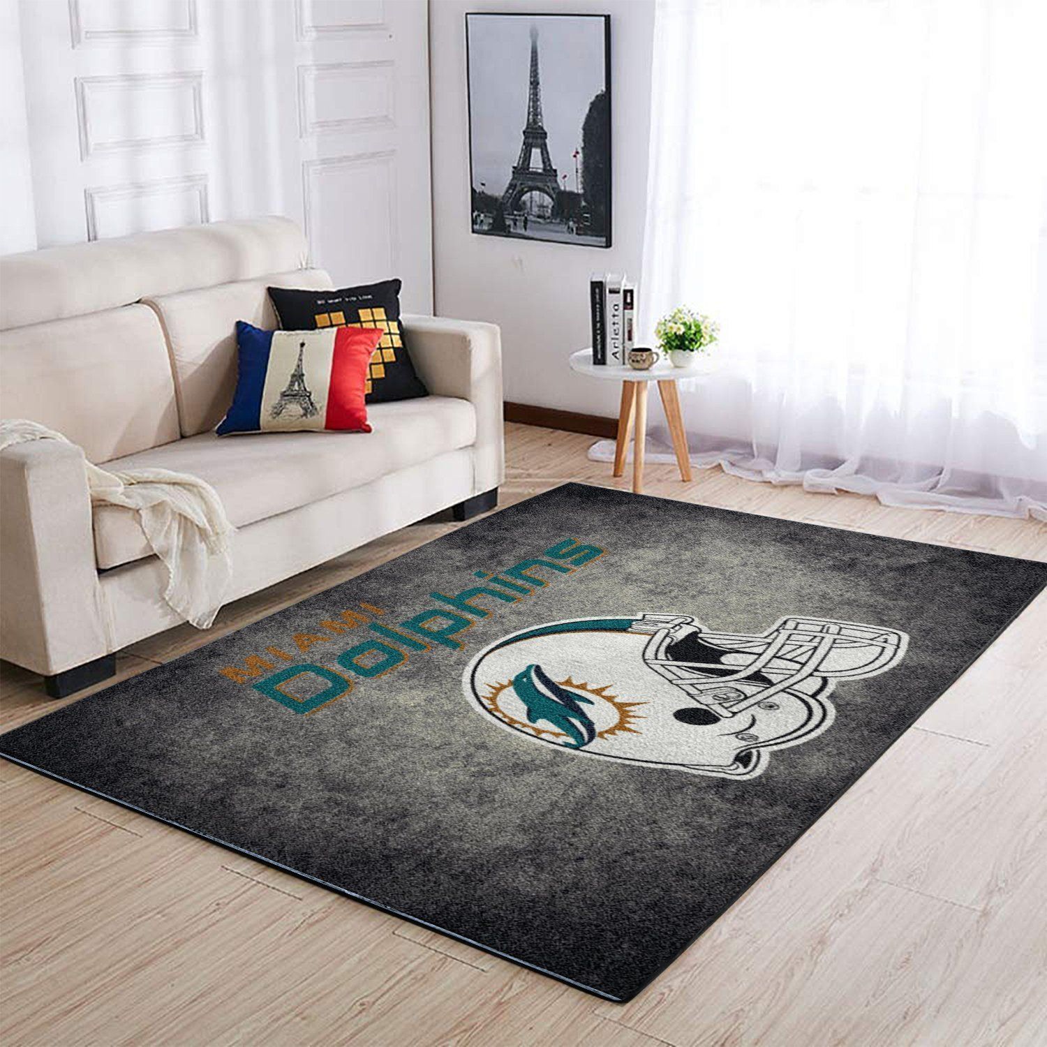 Miami Dolphins Area Rug Nfl Football Floor Decor - Indoor Outdoor Rugs