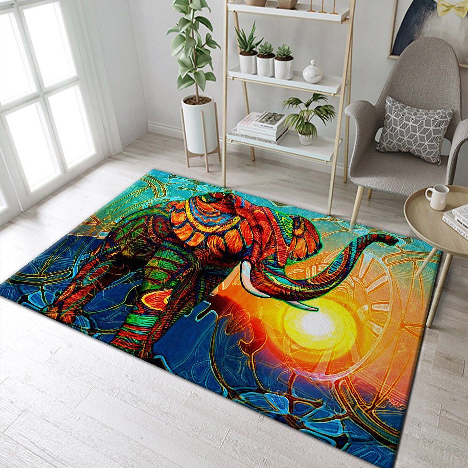 Elephant Rug Vintage Rug - Indoor Outdoor Rugs