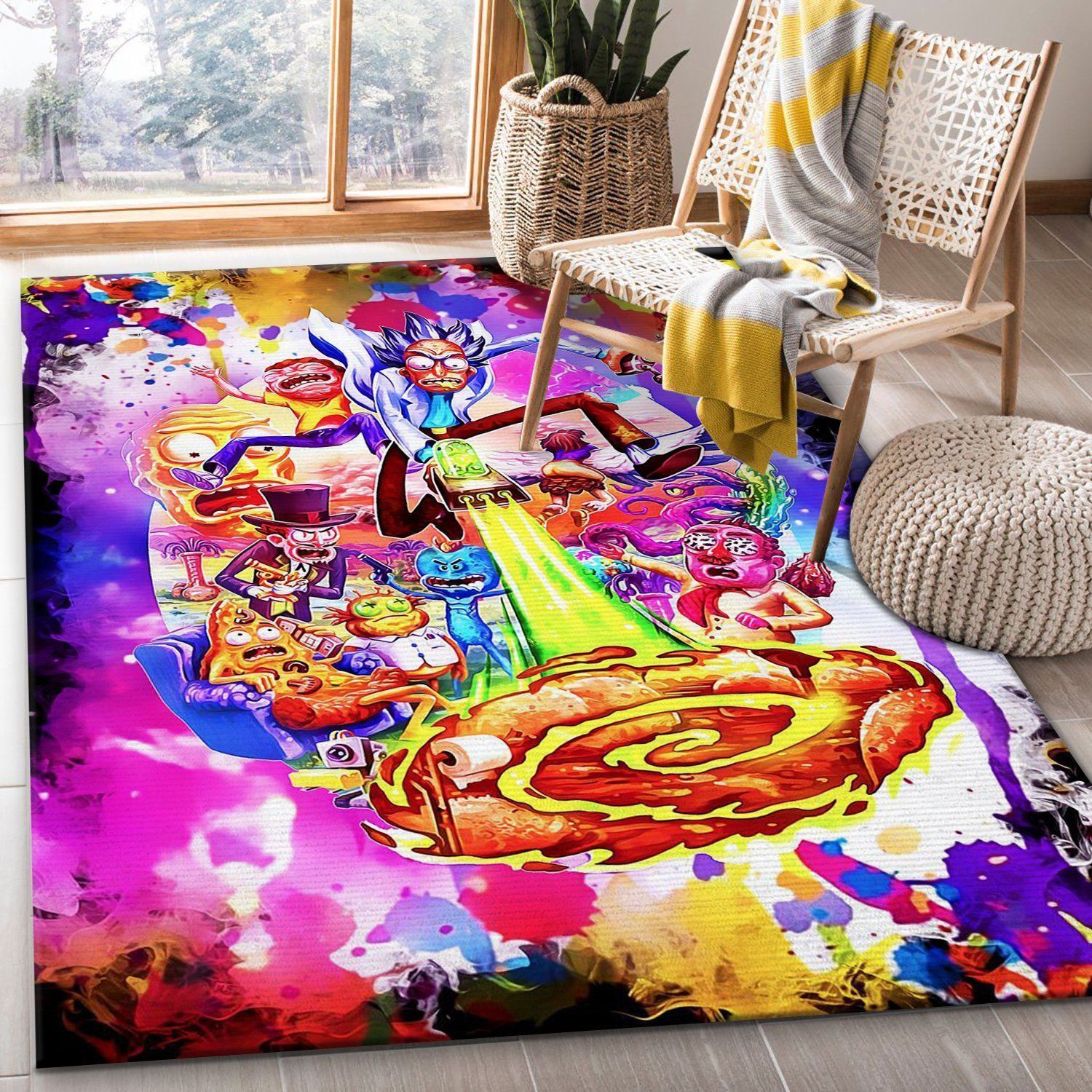 Rick And Morty Area Rug For Christmas Bedroom Rug Home Decor Floor Decor - Indoor Outdoor Rugs