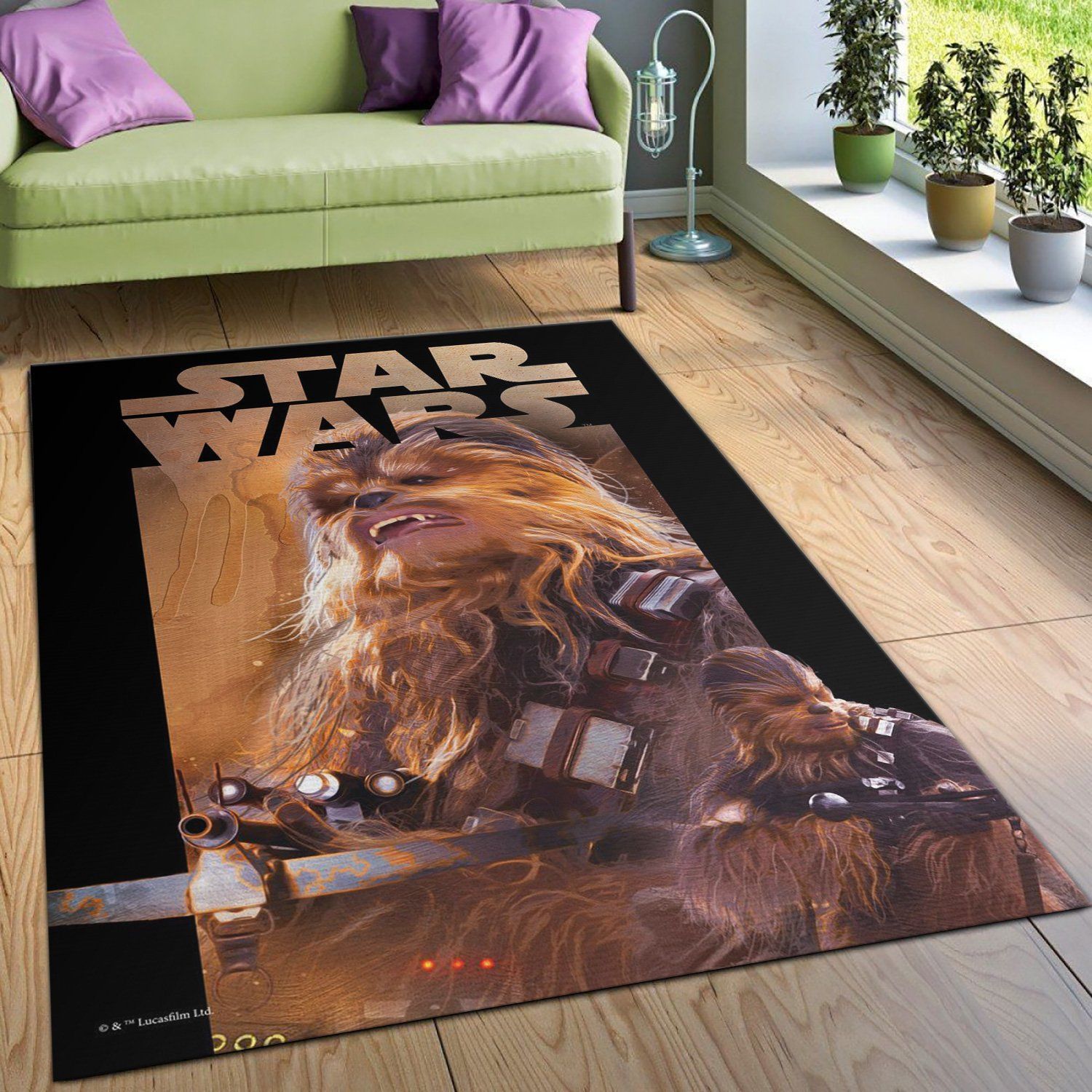 Chewbacca Rug, Dark Side vs Light Side, Christmas Gift US Decor - Indoor Outdoor Rugs