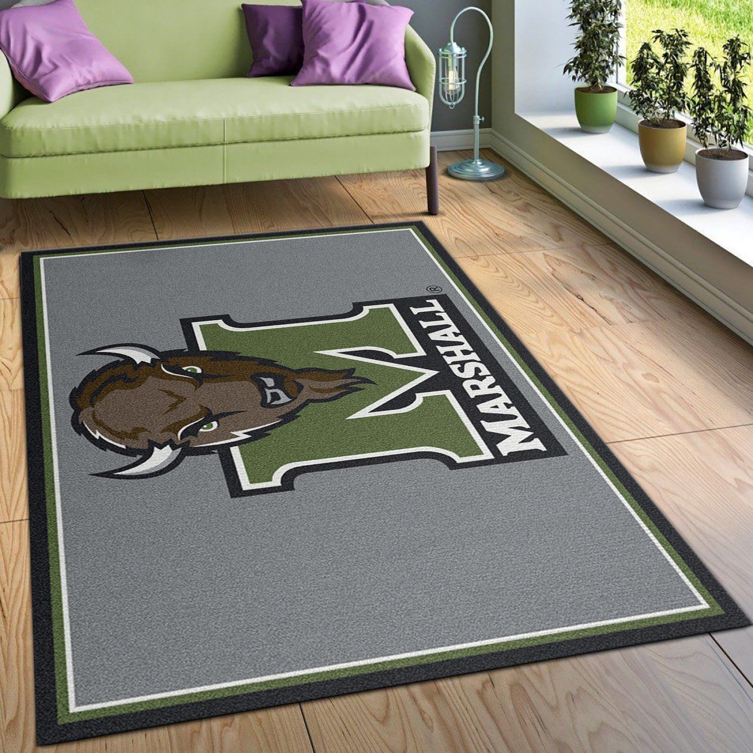 College Spirit Marshall Sport Area Rug For Christmas Team Logo Home Decor Floor Decor - Indoor Outdoor Rugs