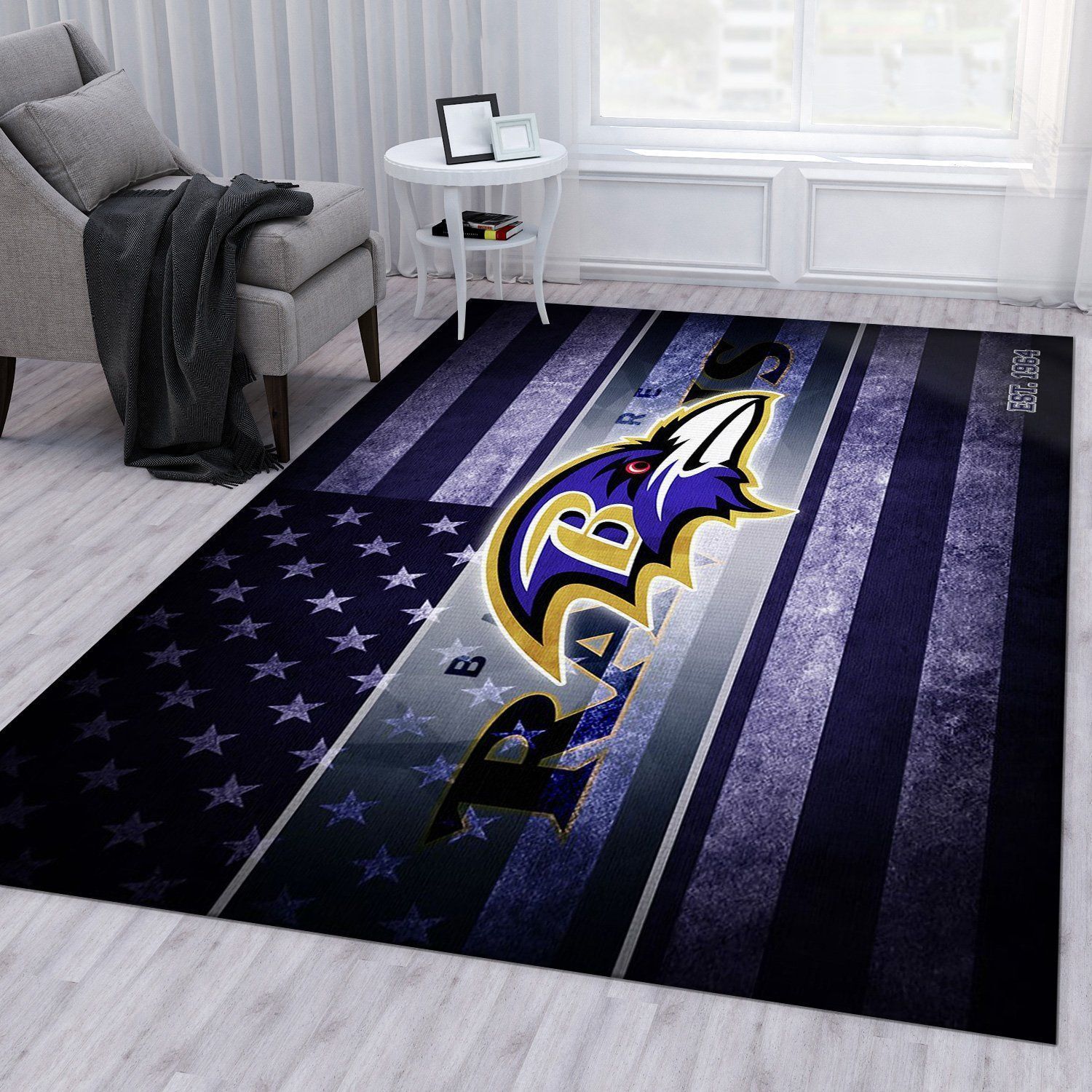 Baltimore Ravens Nfl Area Rug Bedroom Rug Home Decor Floor Decor - Indoor Outdoor Rugs