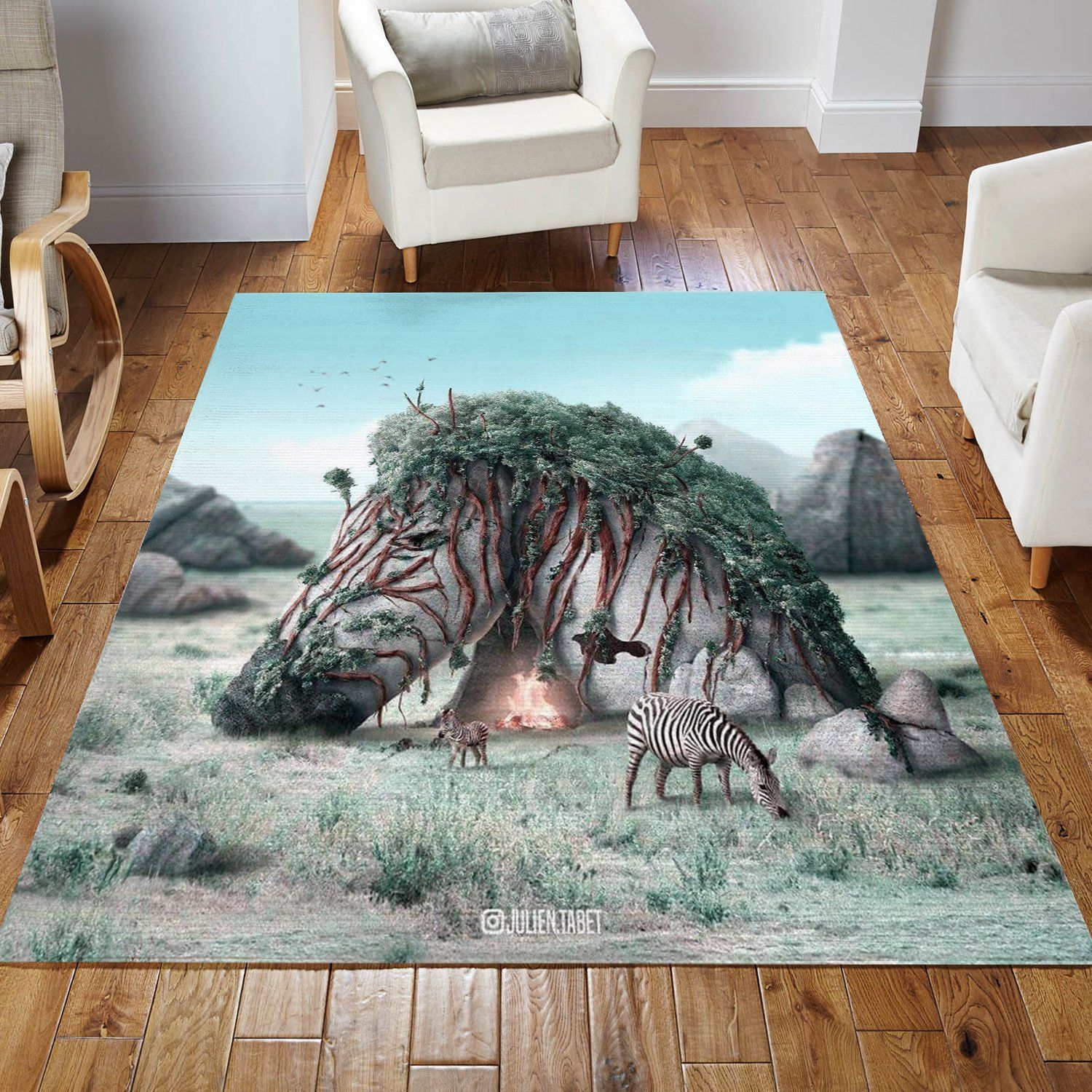 Zebra Rug Living Room Rug Home Decor Floor Decor - Indoor Outdoor Rugs