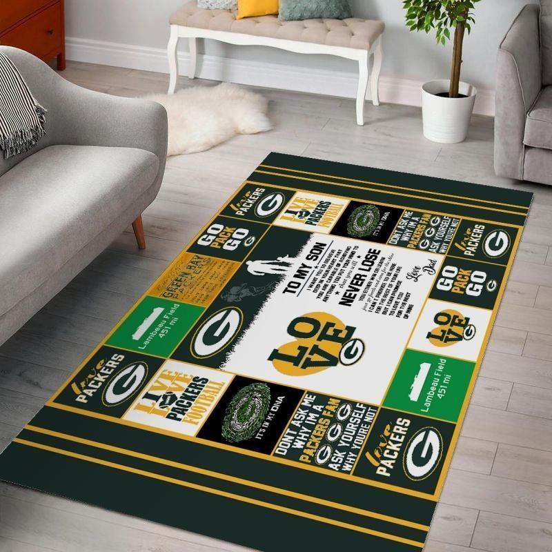 Green Bay Packers Ver 4 Rug Bedroom Rug Home Decor Floor Decor - Indoor Outdoor Rugs