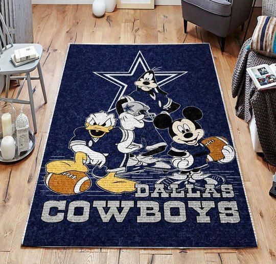 Dallas Cowboys Area Rug Nfl Football Floor Decor - Indoor Outdoor Rugs