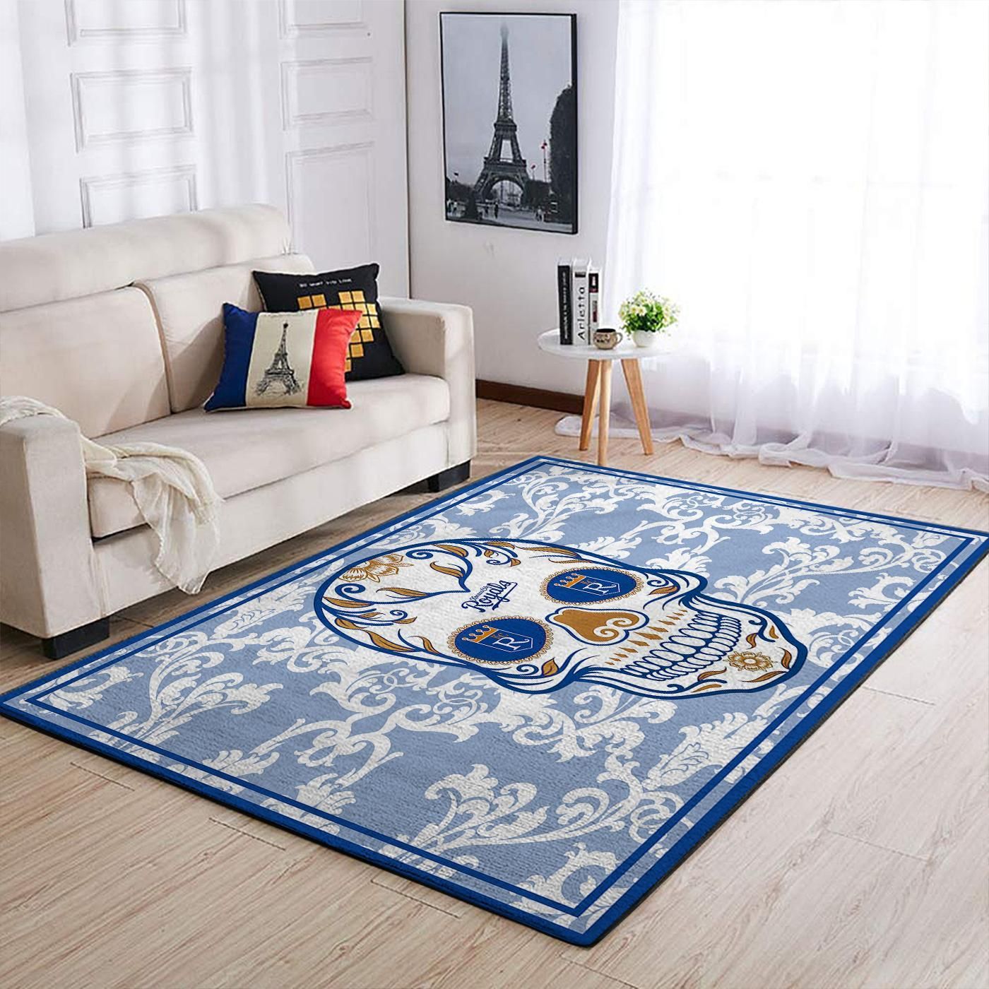 Kansas City Royals Mlb Team Logo Skull Style Nice Gift Home Decor Rectangle Area Rug - Indoor Outdoor Rugs