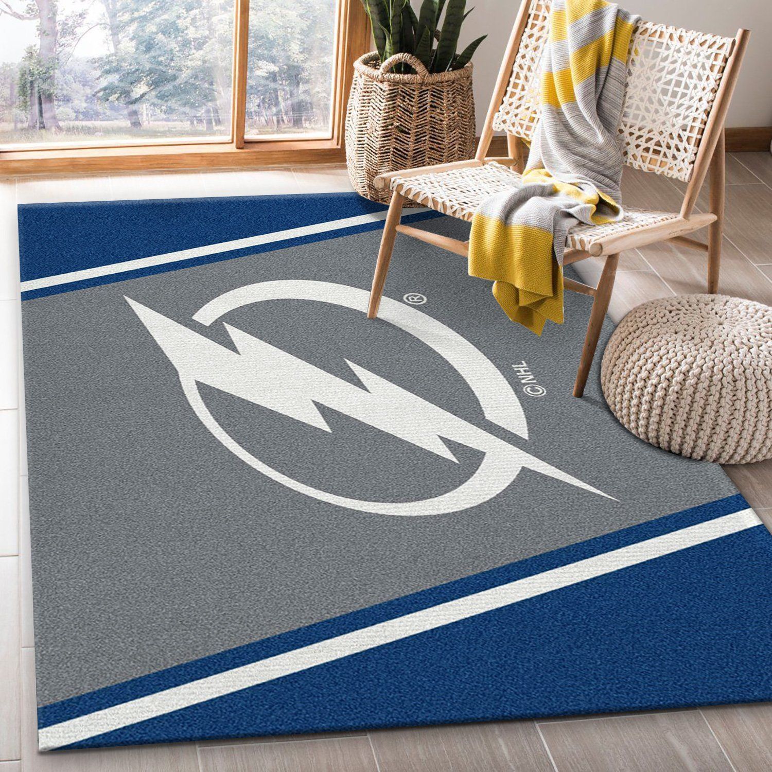 Nhl Spirit Tampa Bay Lightning Area Rug, Kitchen Rug, US Gift Decor - Indoor Outdoor Rugs