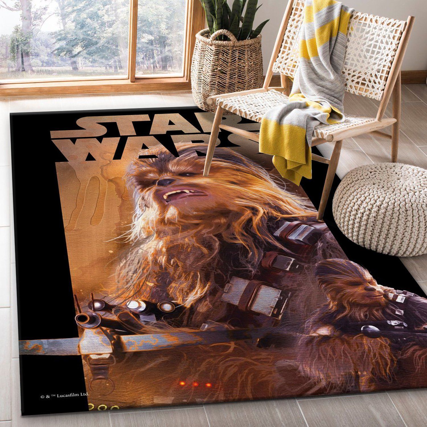 Chewbacca Rug, Dark Side vs Light Side, Christmas Gift US Decor - Indoor Outdoor Rugs