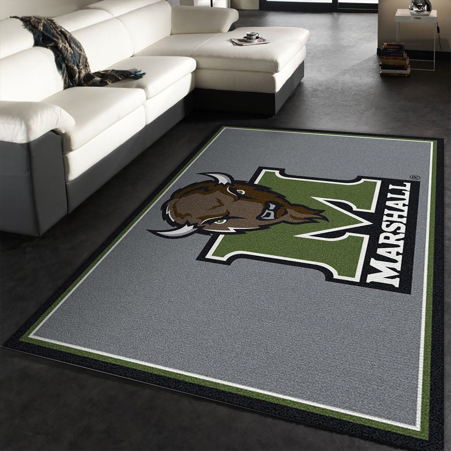 College Spirit Marshall Sport Area Rug For Christmas Team Logo Home Decor Floor Decor - Indoor Outdoor Rugs