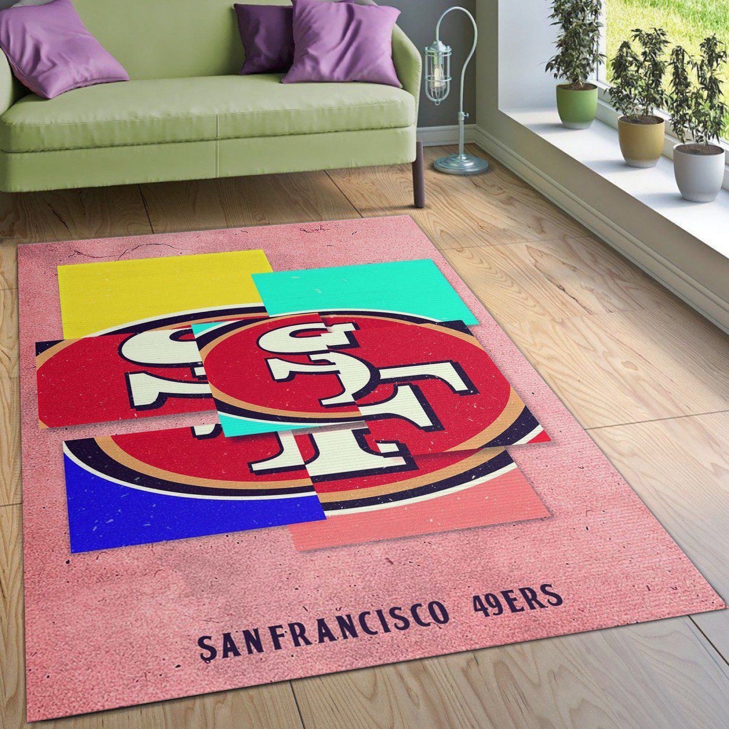 San Francisco 49ers NFL Area Rug For Christmas Bedroom Rug Christmas Gift US Decor - Indoor Outdoor Rugs