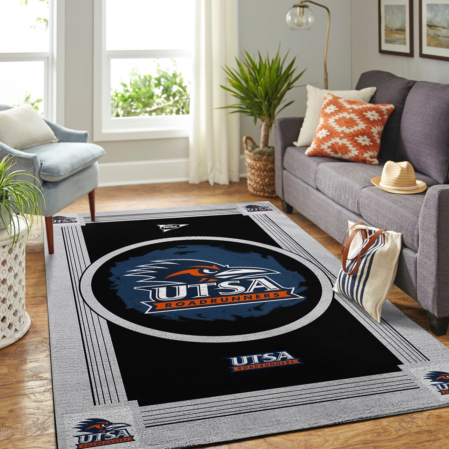 Utsa Roadrunners Ncaa Team Logo Nice Gift Home Decor Rectangle Area Rug - Indoor Outdoor Rugs