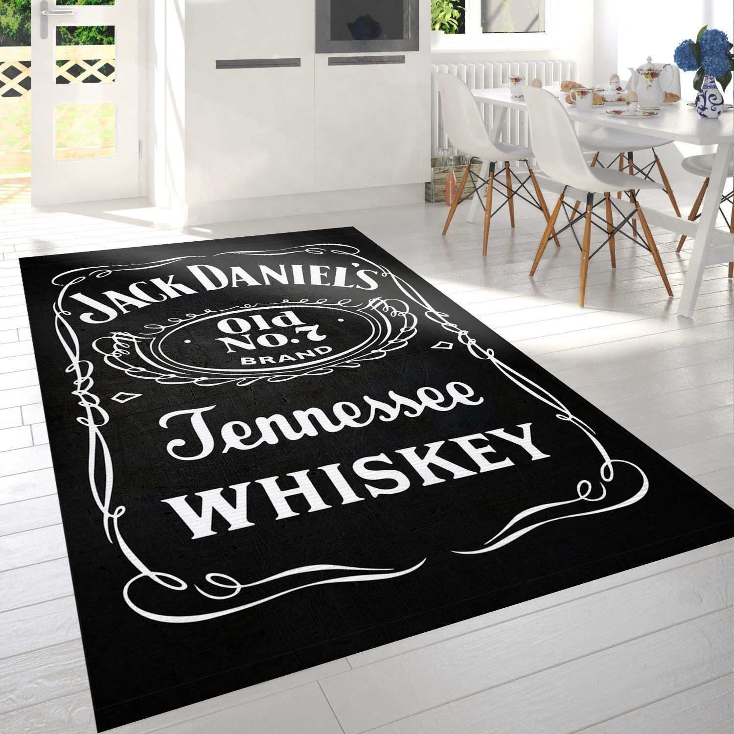 Jack Daniels Black Area Rug For Gift Living Room Rug US Gift Decor - Indoor Outdoor Rugs