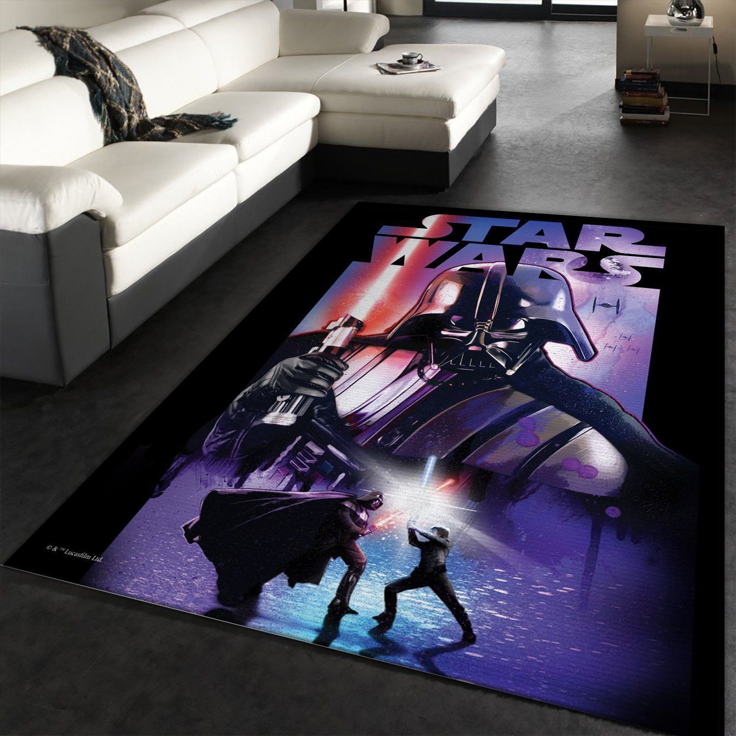 Darth Vader Area Rug, Dark Side vs Light Side, Family Gift US Decor - Indoor Outdoor Rugs