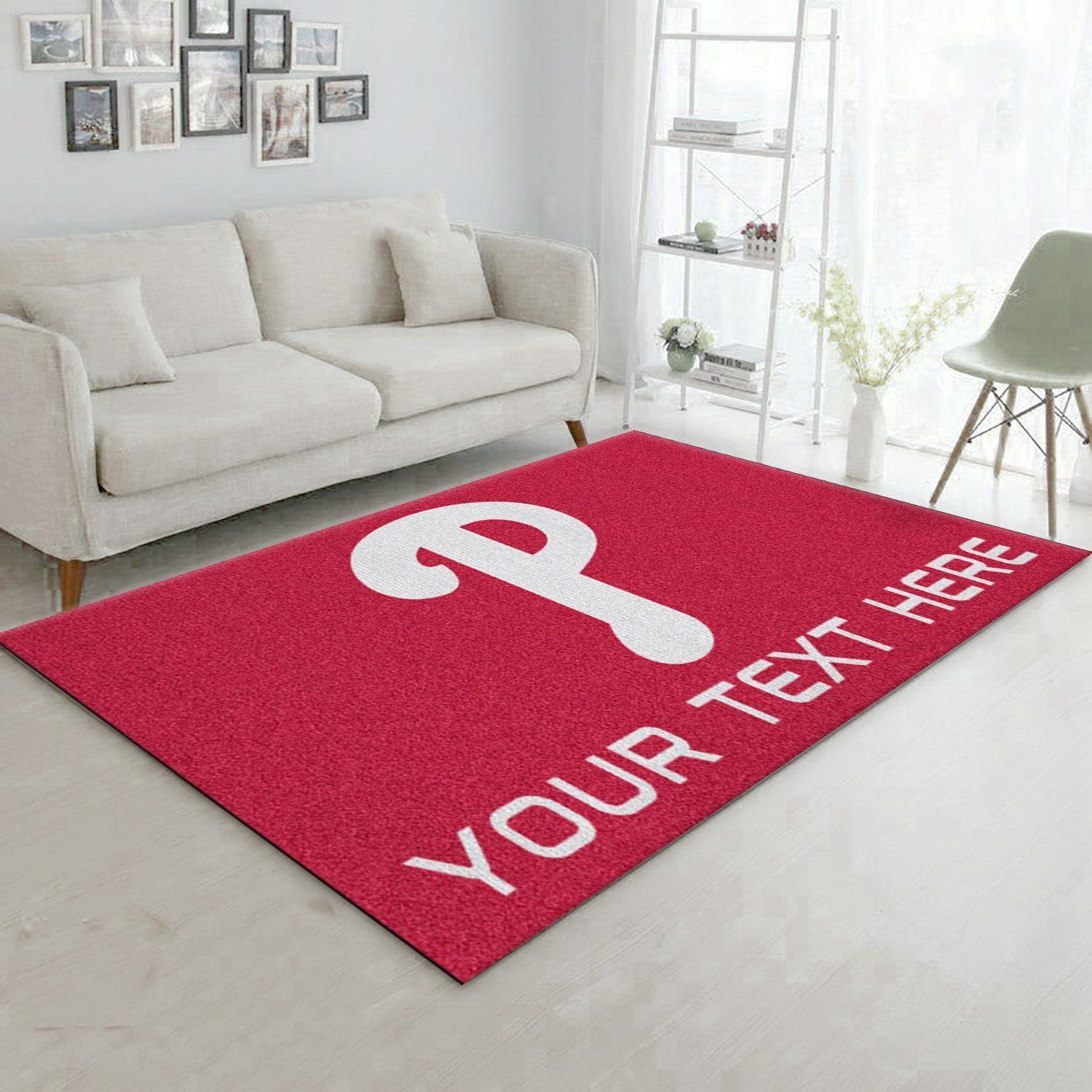 Customizable Philadelphia Phillies Personalized Accent Rug Area Rug Carpet, Bedroom, US Gift Decor - Indoor Outdoor Rugs