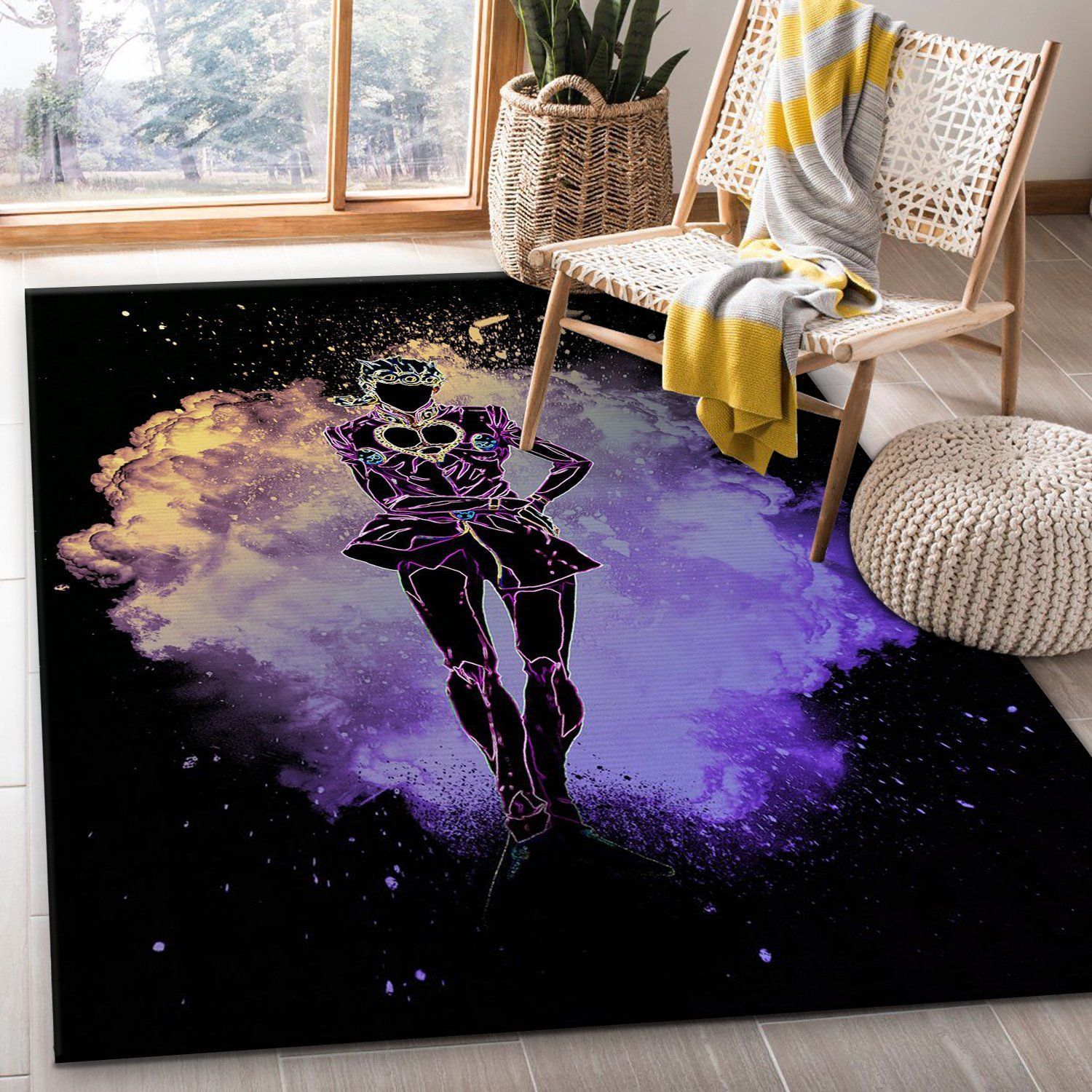 Gold Experience Soul Manga Hero Area Rug, Gift for fans, US Gift Decor - Indoor Outdoor Rugs