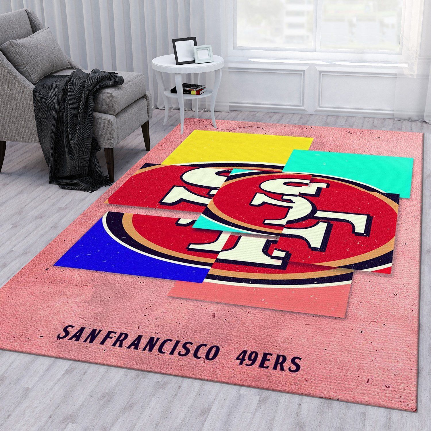 San Francisco 49ers NFL Area Rug For Christmas Bedroom Rug Christmas Gift US Decor - Indoor Outdoor Rugs