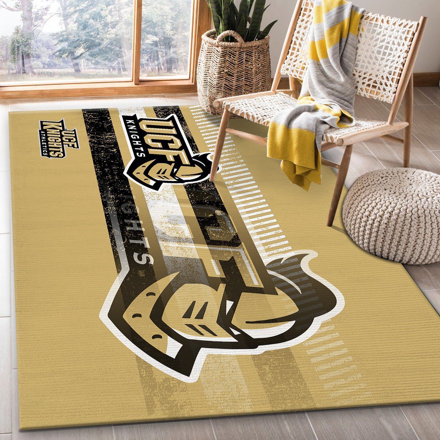 UCF Knights NCAA Rug Room Carpet Sport Custom Area Floor Home Decor - Indoor Outdoor Rugs