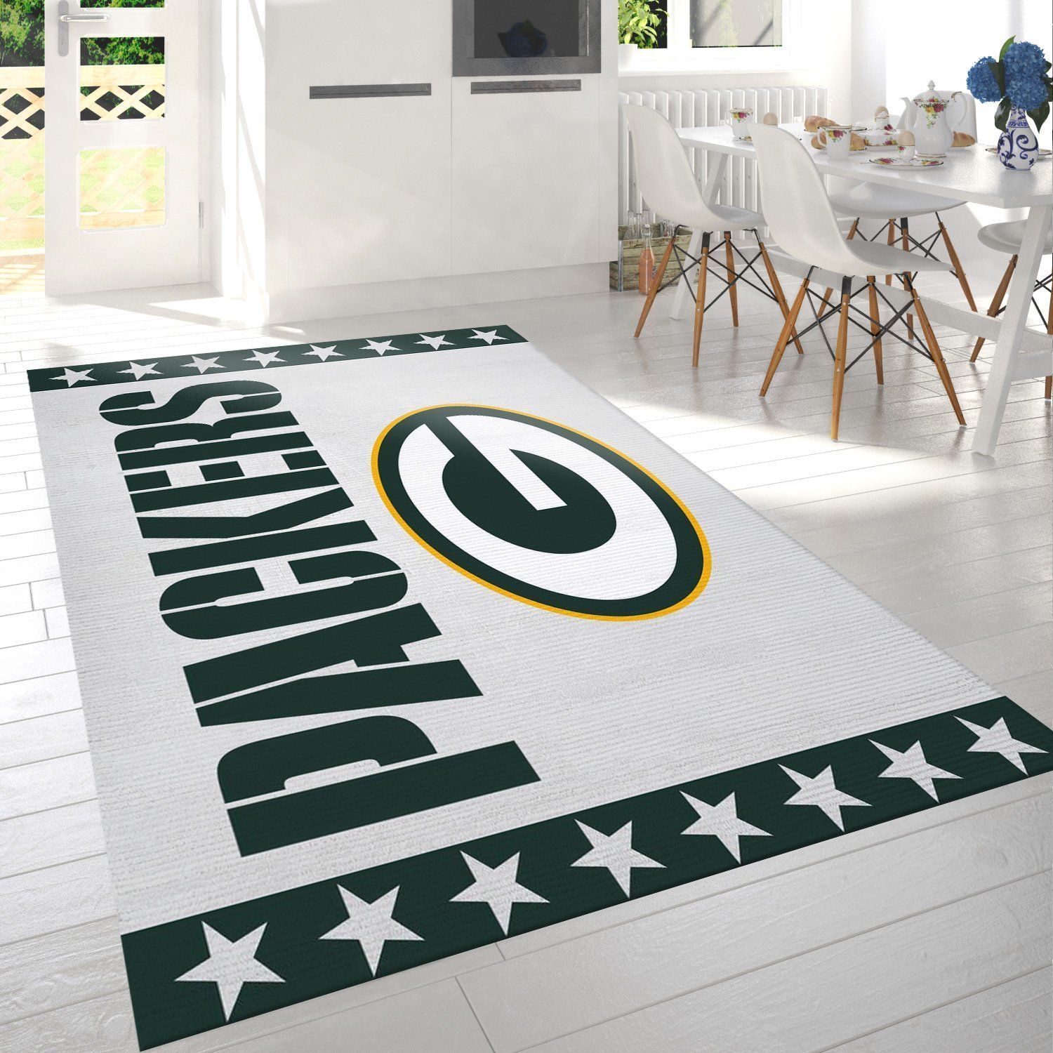 Green Bay Packers Banner Nfl Team Logo Rug Living Room Rug Home Decor Floor Decor - Indoor Outdoor Rugs