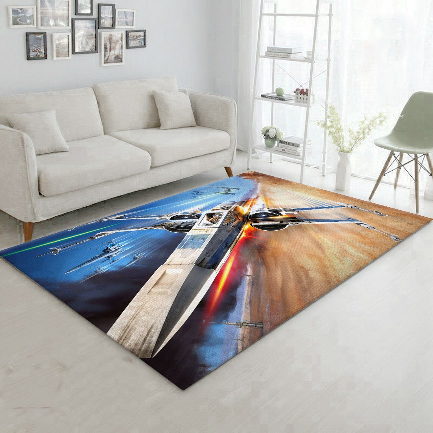 X Wing Star War Battle Zone Area Rug, Living Room Rug, Christmas Gift US Decor - Indoor Outdoor Rugs