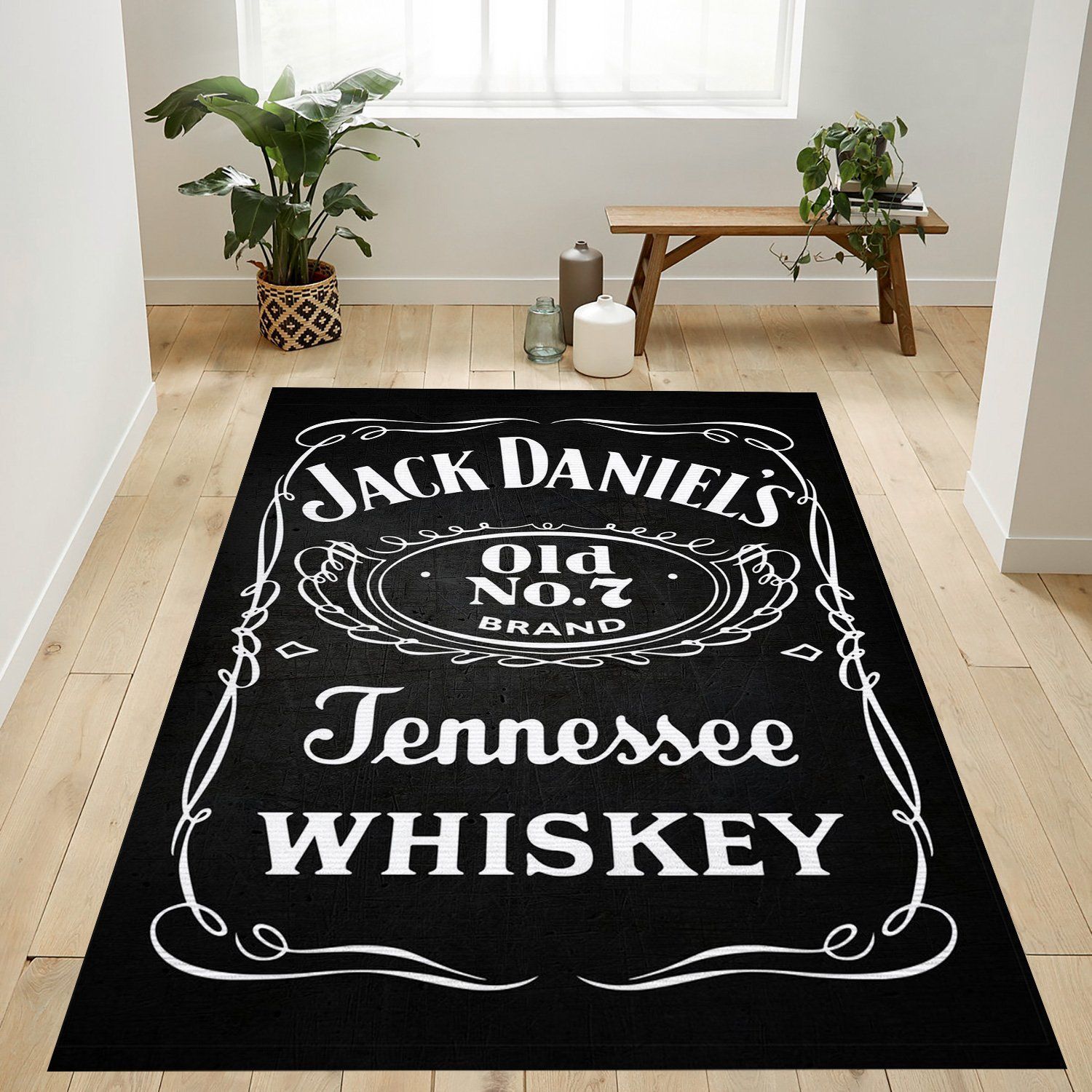 Jack Daniels Black Area Rug For Gift Living Room Rug US Gift Decor - Indoor Outdoor Rugs