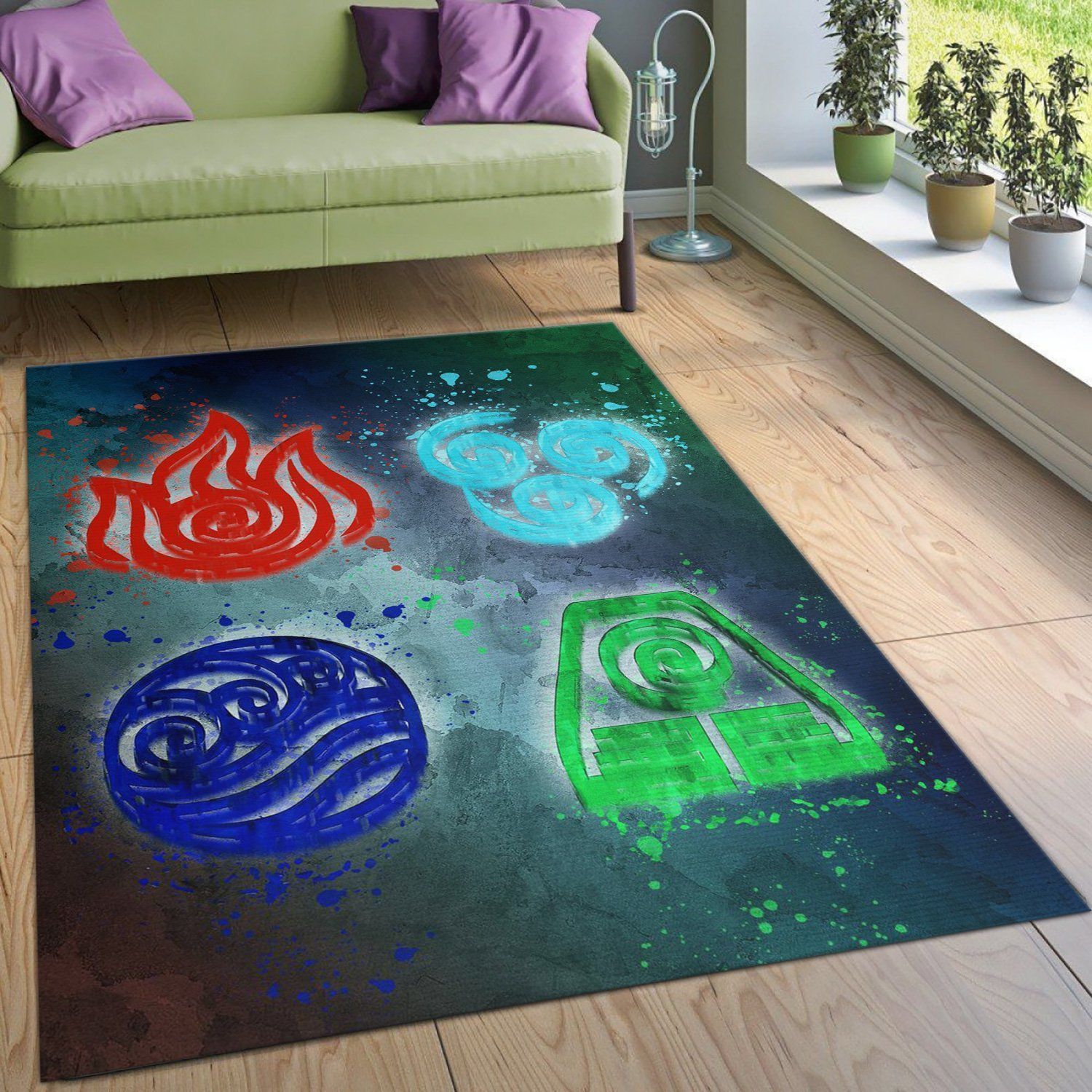 Avatar 4 Elements Rug Living Room Rug Home US Decor - Indoor Outdoor Rugs