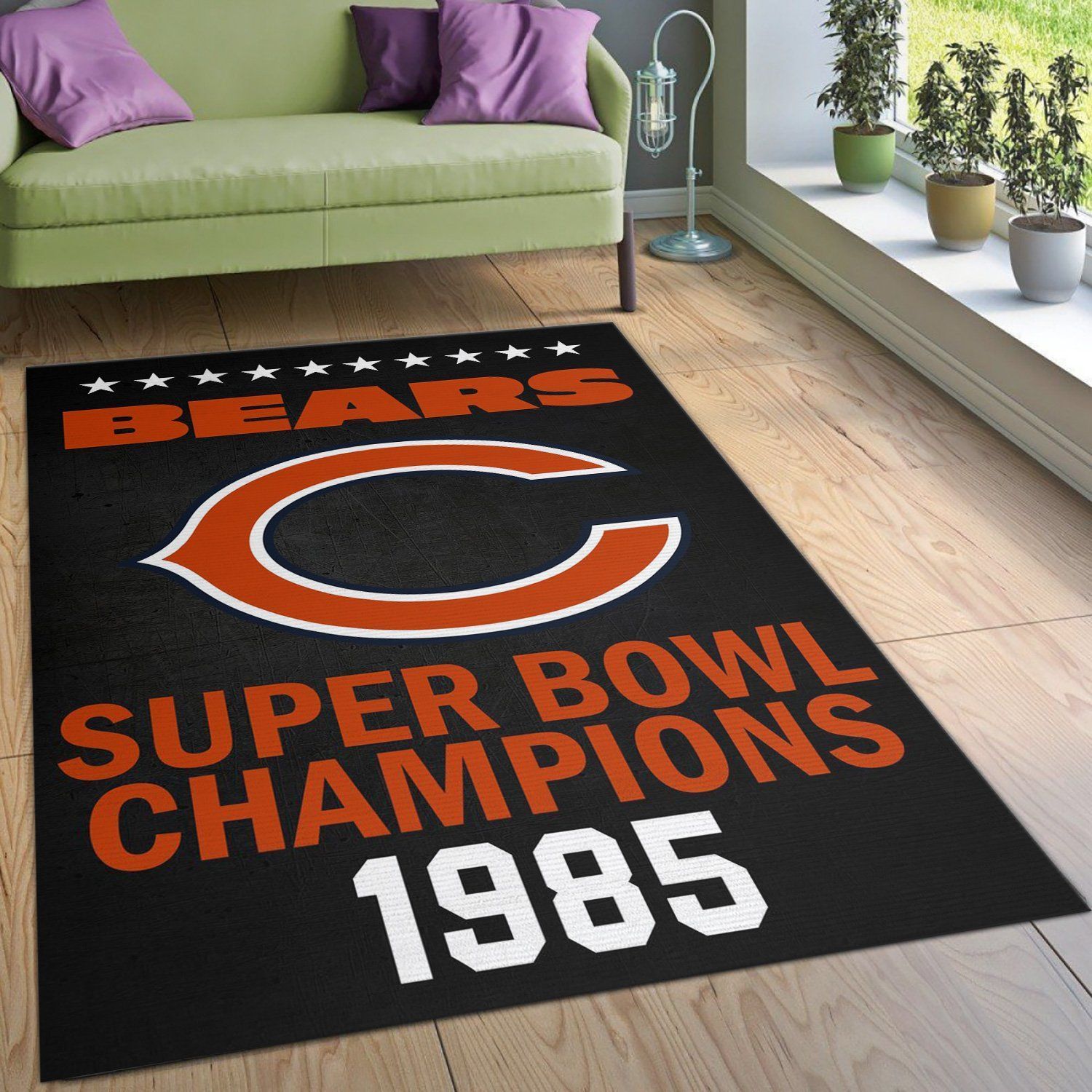 Chicago Bears 1985 Nfl Rug Bedroom Rug Home Decor Floor Decor - Indoor Outdoor Rugs