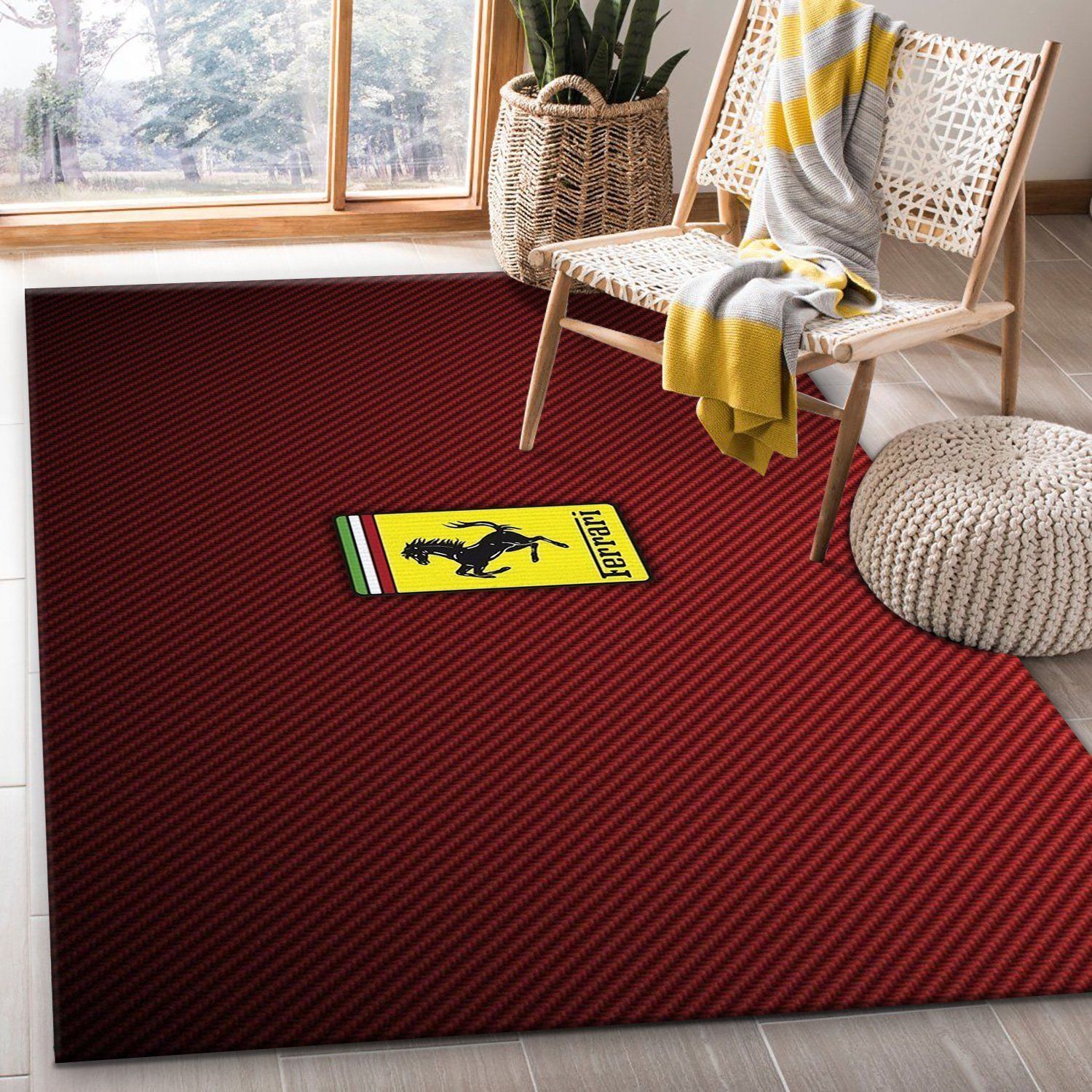 Ferrari Logo Area Rug For Christmas Bedroom Home Decor Floor Decor - Indoor Outdoor Rugs