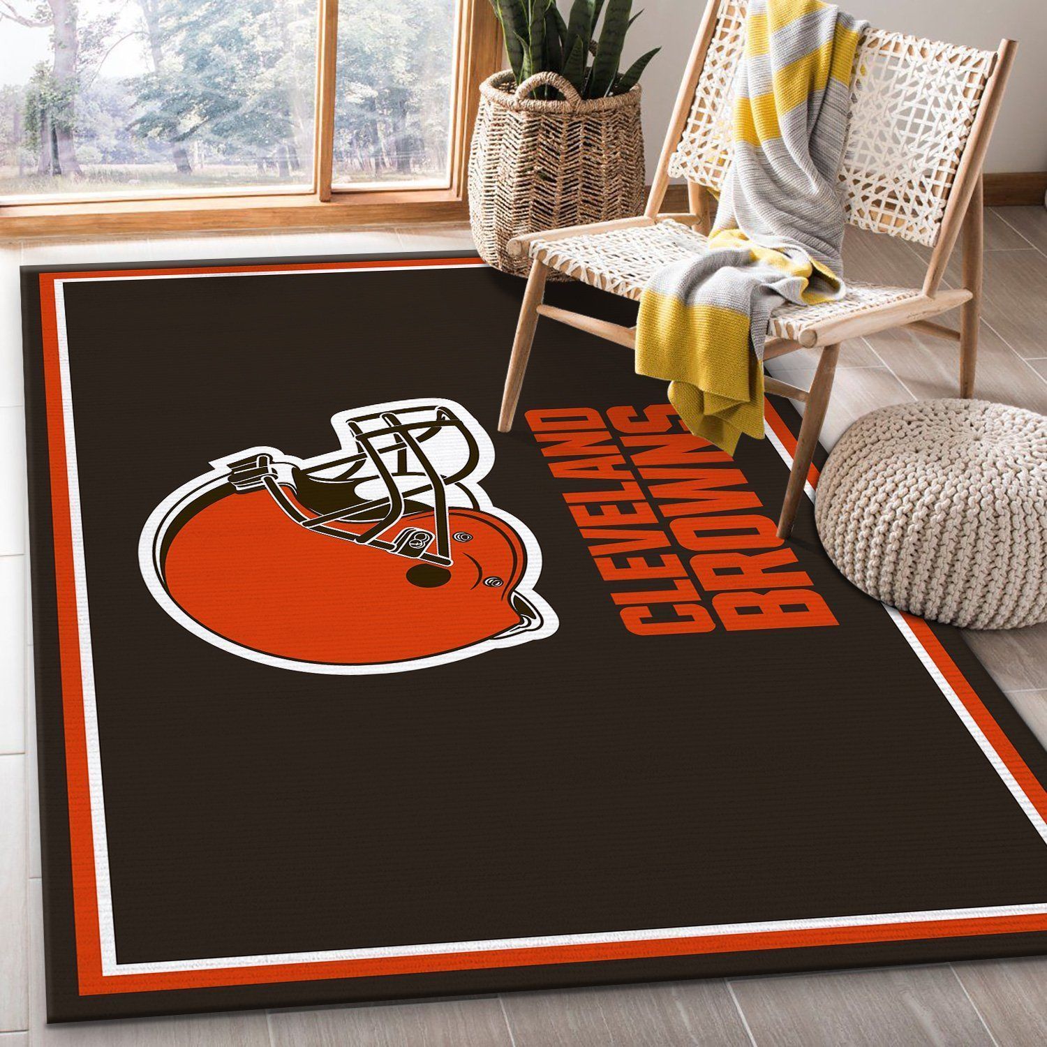 Cleveland Browns rug Football rug Floor Decor The US Decor - Indoor Outdoor Rugs