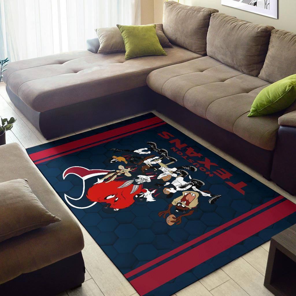 Looney Tunes Texans Team Rug Area Football Carpet Fan Gift - Indoor Outdoor Rugs