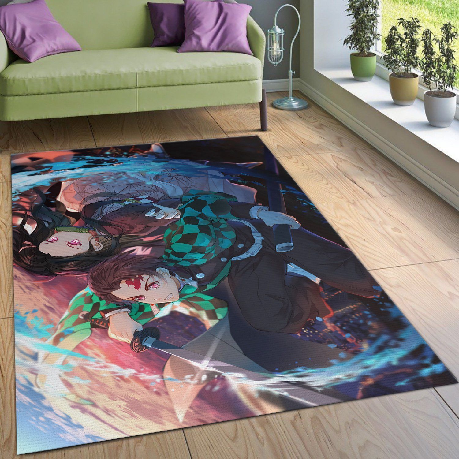 Anime Demon Slayer Kimetsu No Yaiba Area Rug Living Room Rug Home Decor Floor Decor - Indoor Outdoor Rugs