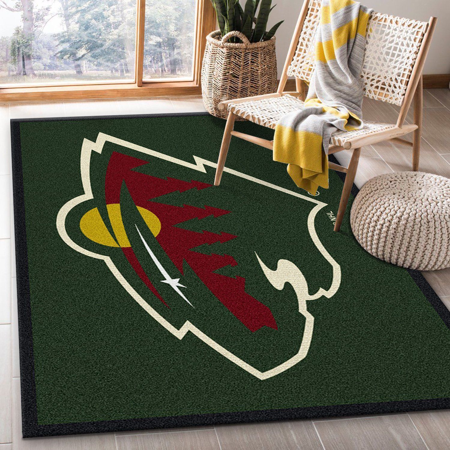 Nhl Spirit Minnesota Wild Area Rug Carpet, Living Room Rug, Home Decor Floor Decor - Indoor Outdoor Rugs