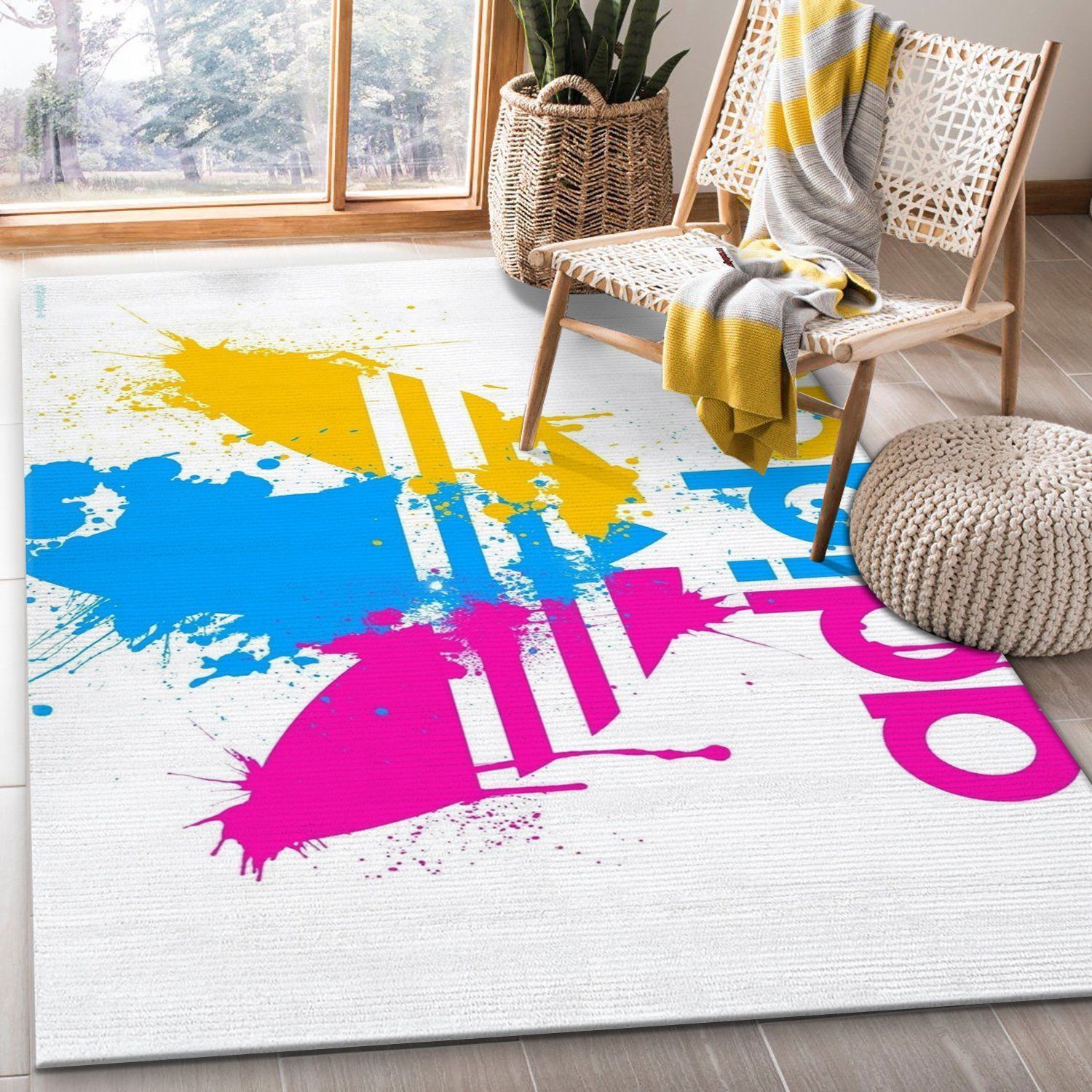 Adidas Area Rug Living Room Rug US Gift Decor - Indoor Outdoor Rugs