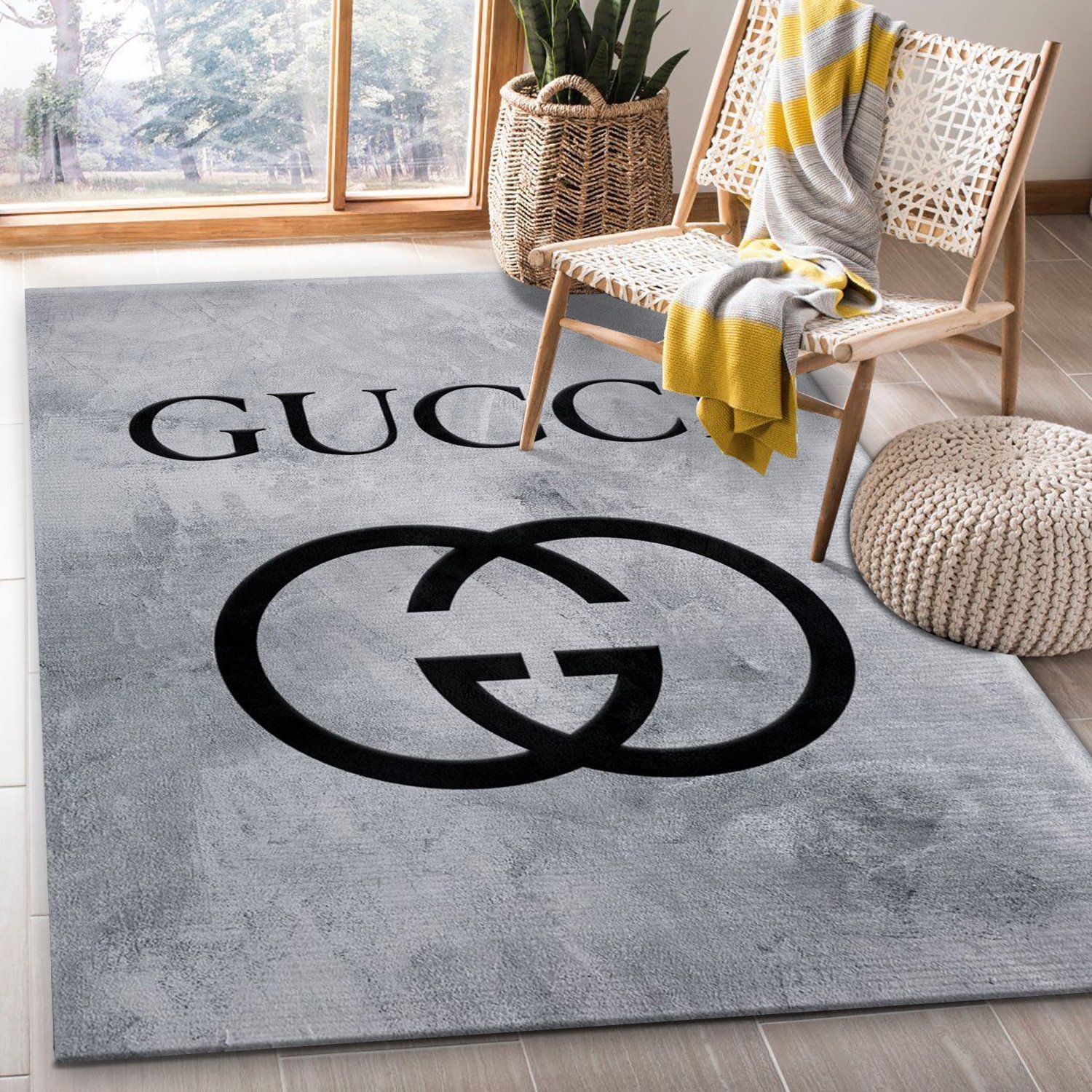 Gucci Rectangle Rug Fashion Brand Rug Christmas Gift US Decor - Indoor Outdoor Rugs