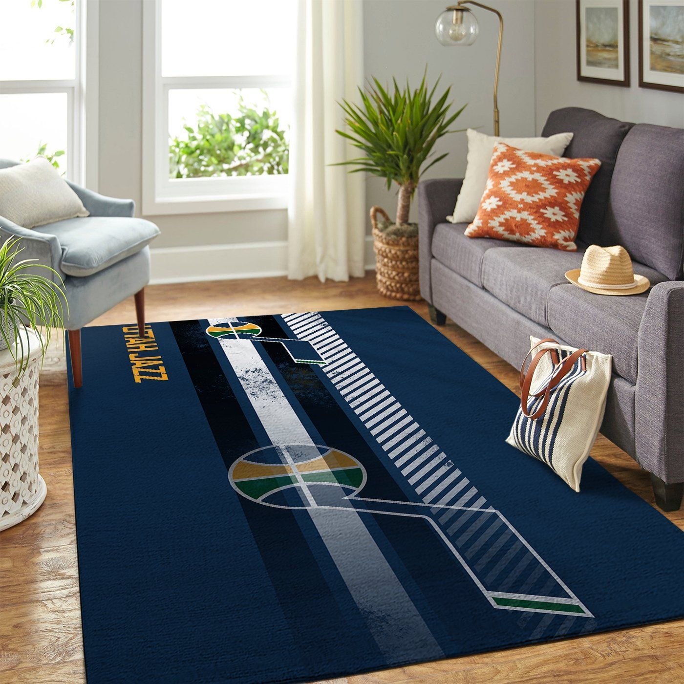 Utah Jazz Nba Team Logo Nice Gift Home Decor Rectangle Area Rug - Indoor Outdoor Rugs