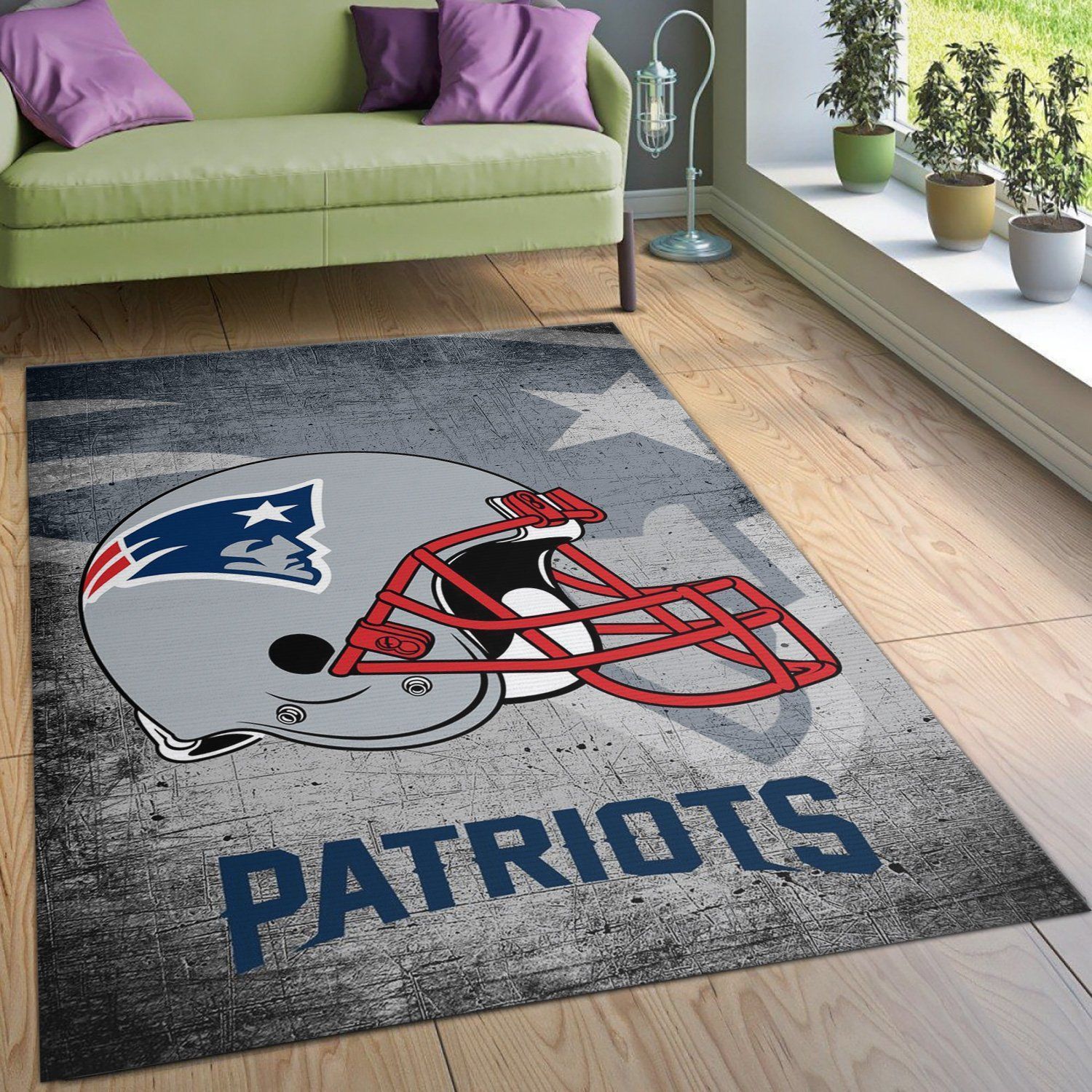 New England Patriots Nfl Area Rug Bedroom Rug US Gift Decor - Indoor Outdoor Rugs