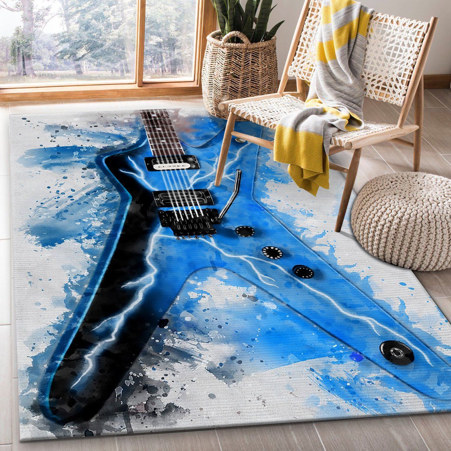 Electric Guitar Area Rugs Living Room Carpet FN111102 Christmas Gift Floor Decor The US Decor - Indoor Outdoor Rugs