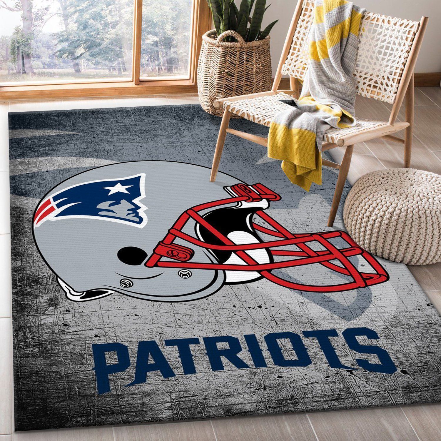 New England Patriots Nfl Area Rug Bedroom Rug US Gift Decor - Indoor Outdoor Rugs