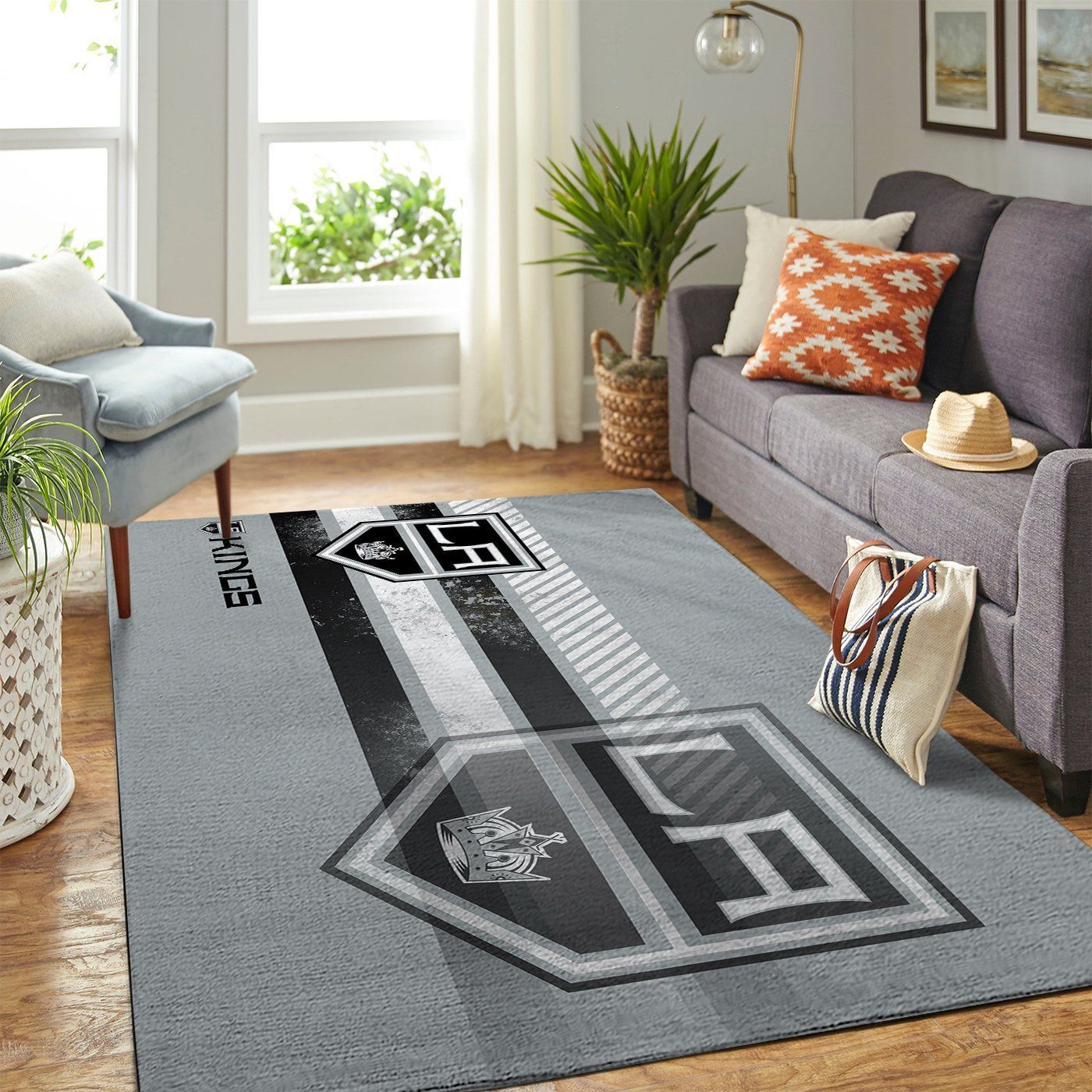 Los Angeles Kings Nhl Team Logo Nice Gift Home Decor Rectangle Area Rug - Indoor Outdoor Rugs