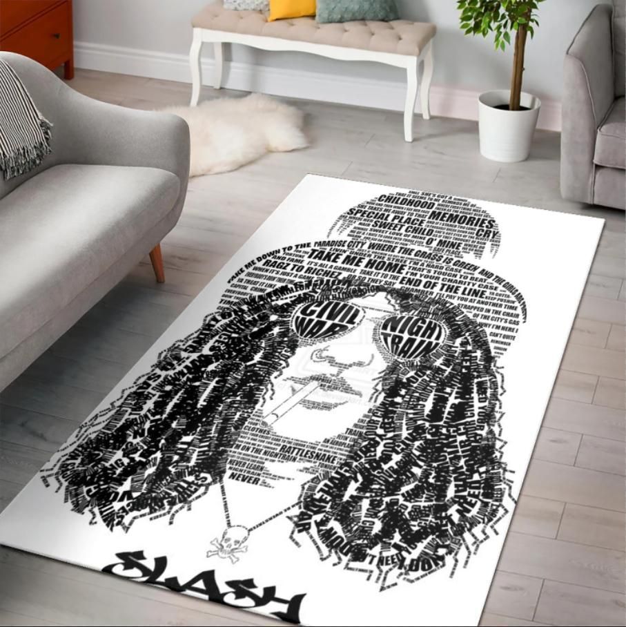 Slash Guns N Roses Rock Guitarist Area Rug Rugs For Living Room Rug Home Decor - Indoor Outdoor Rugs