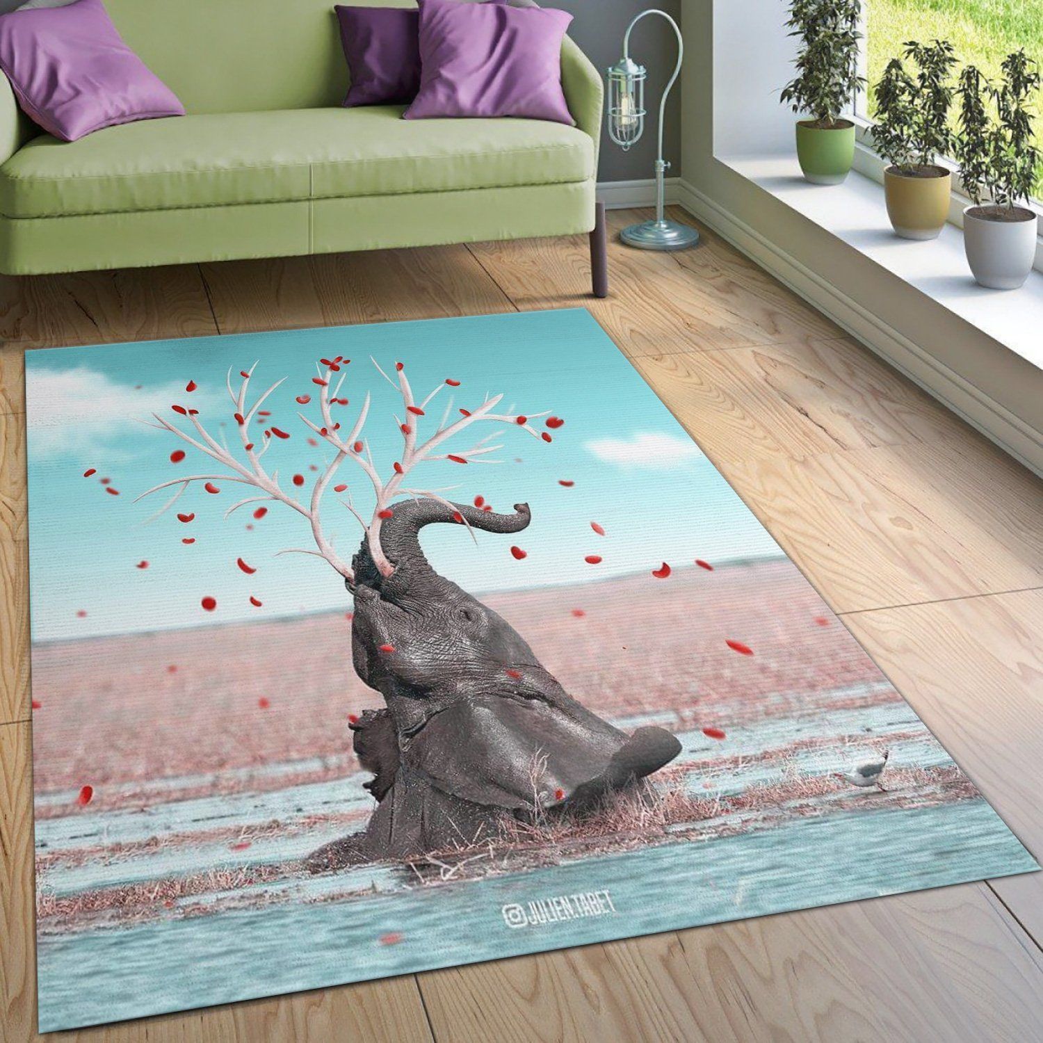 Elephants Rug Living Room Rug US Gift Decor - Indoor Outdoor Rugs