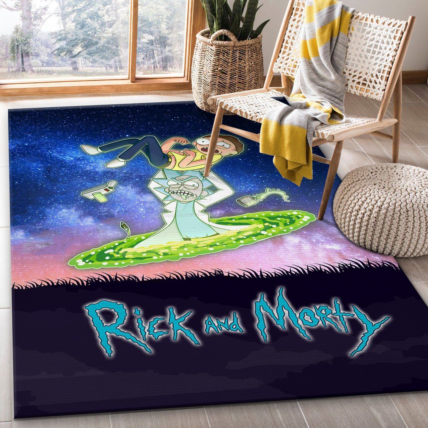 Rick And Morty Area Rug For Christmas Living Room Rug Home Decor Floor Decor - Indoor Outdoor Rugs