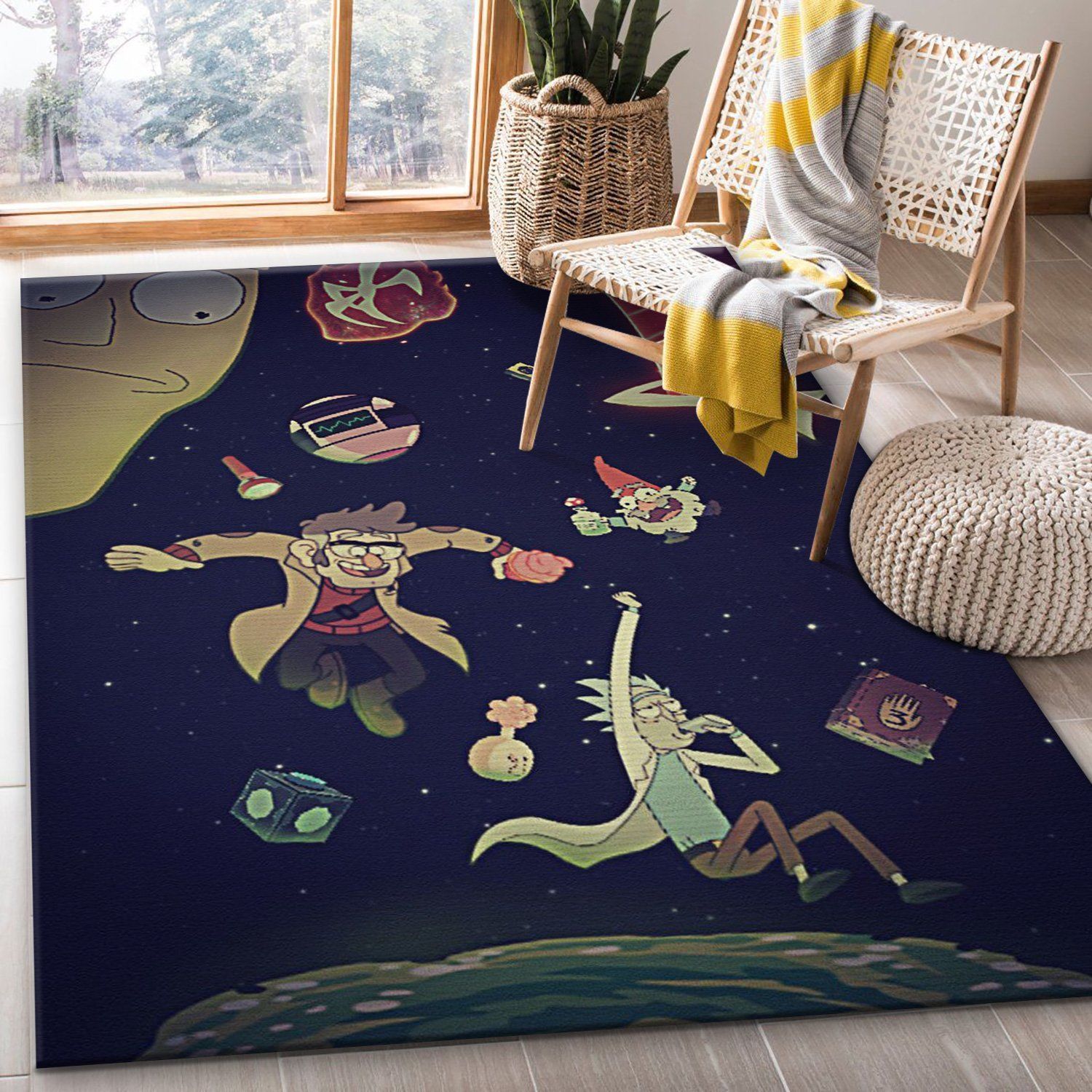 Rick And Morty Christmas Gift Rug Living Room Rug Home Decor Floor Decor - Indoor Outdoor Rugs