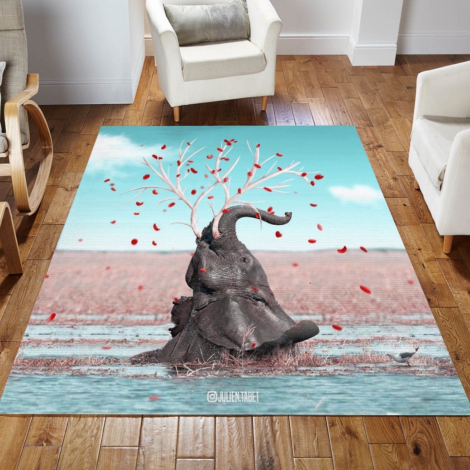 Elephants Rug Living Room Rug US Gift Decor - Indoor Outdoor Rugs