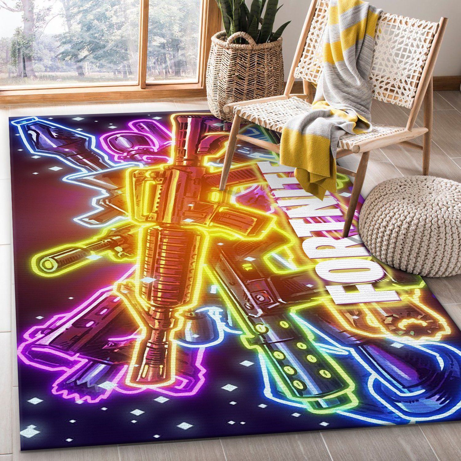 Game Play Fortnite Area Rug For Game Lover Home Decor HomeBeautyUS Rectangular Indoor Outdoor Area Carpet - Indoor Outdoor Rugs