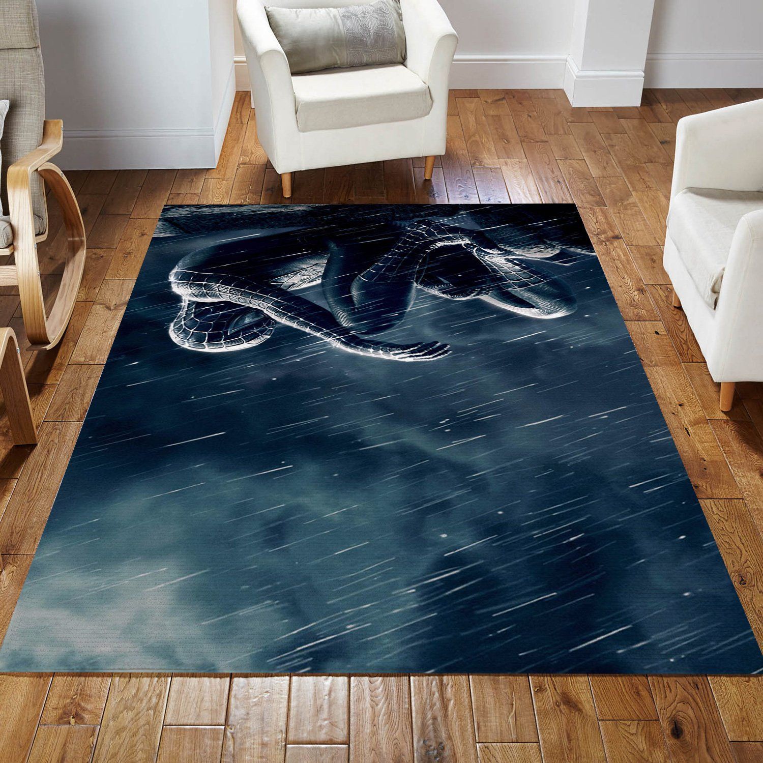 Spiderman Black Area Rug For Christmas Bedroom Rug US Gift Decor - Indoor Outdoor Rugs