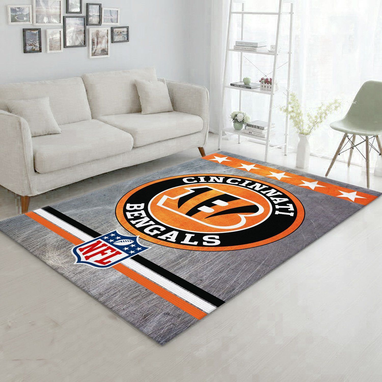 Cincinnati Bengals Nfl Area Rug Living Room Rug Home US Decor - Indoor Outdoor Rugs